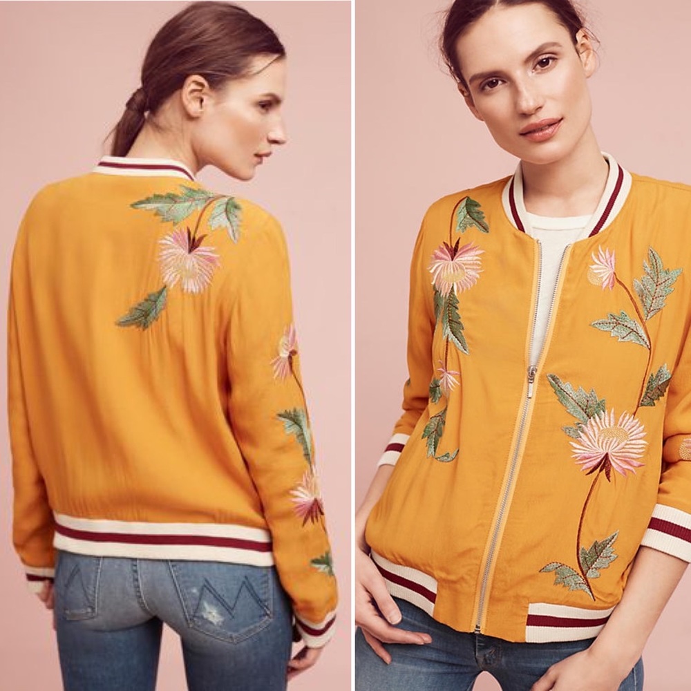 Anthropologie Elevenses Solstice Bomber Jacket Sz Small Retails $148